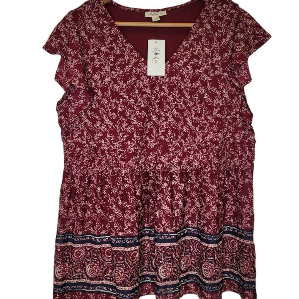 Style & Co. Womens Sleeveless Blouse Top Size 1X